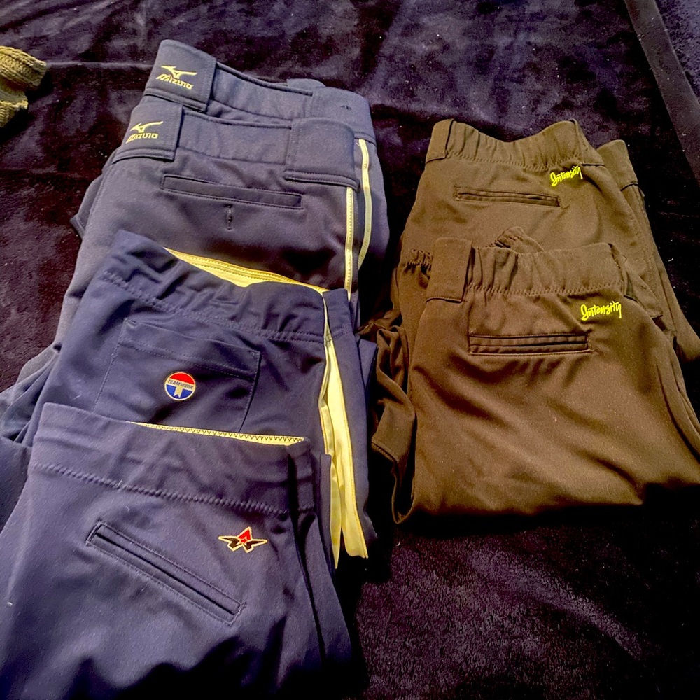 Womens Large Softball Pants. 3 Blue 2 Black